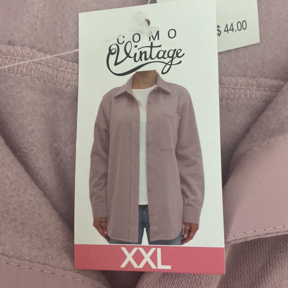 Vintage Como button up fleece line long sleeve shirt Size XXL. NWT